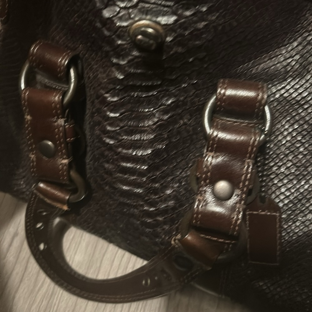 Rare Coach Python Embossed Leather Bag - image 2